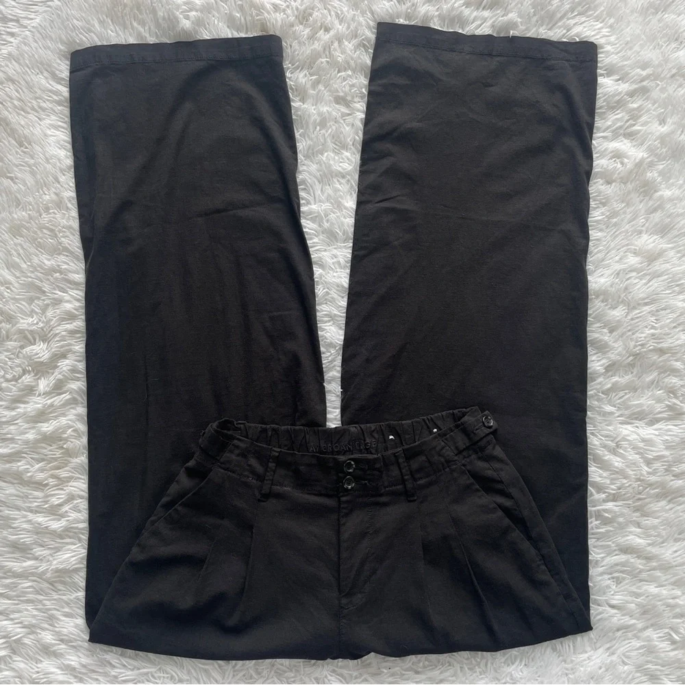 American Eagle High Rise Wide Leg Trouser Pants - Picture 2 of 8